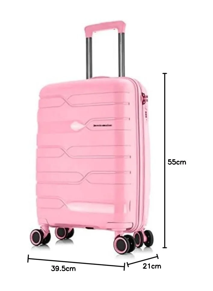 nasher miles Nasher Miles Paris Hard-Sided Polypropylene Cabin Luggage 20 inch | 55cm | 8 Wheels Small Trolley Bag for Travel | Suitcase (Pink)