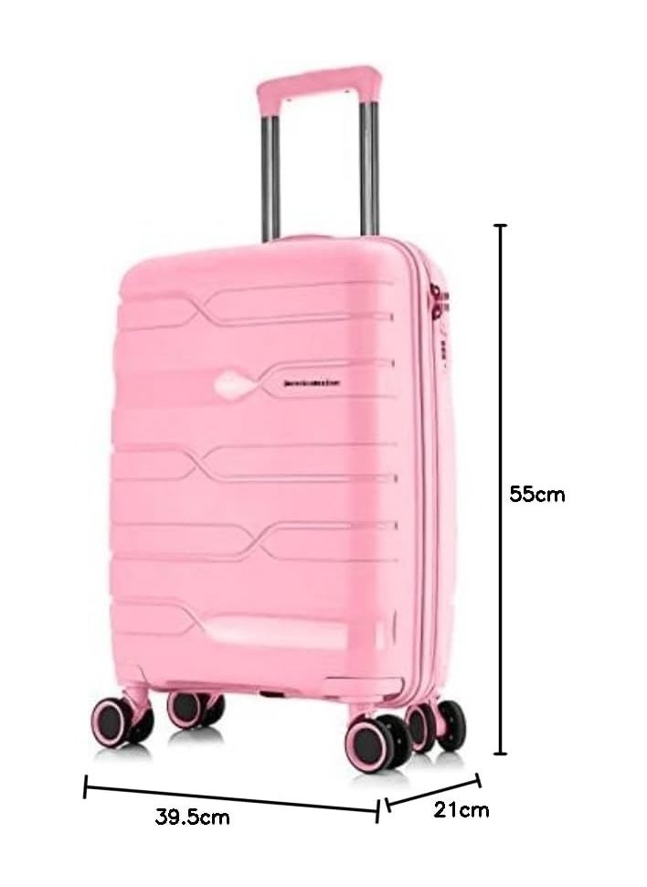 nasher miles Nasher Miles Paris Hard-Sided Polypropylene Cabin Luggage 20 inch | 55cm | 8 Wheels Small Trolley Bag for Travel | Suitcase (Pink)  - Image 2