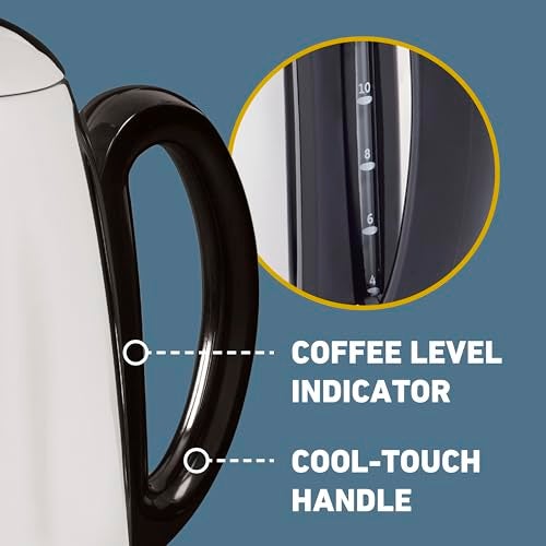 West Bend Electric Percolator Classic Style Coffee Maker with Heat Resistant Handle Base and Detachable Cord with Stainless Steel Stem and Basket, 12-Cup, Silver - Image 4