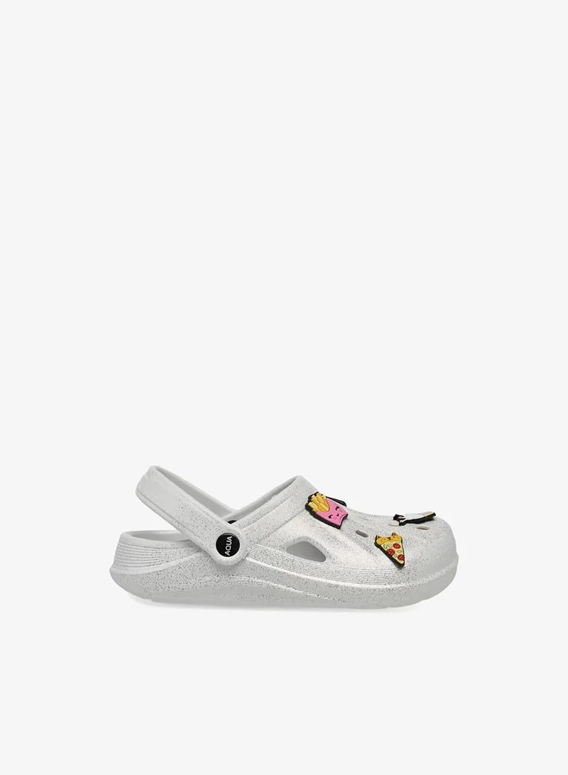 Aqua Girls Food Jibbitz Charm Detail Clogs