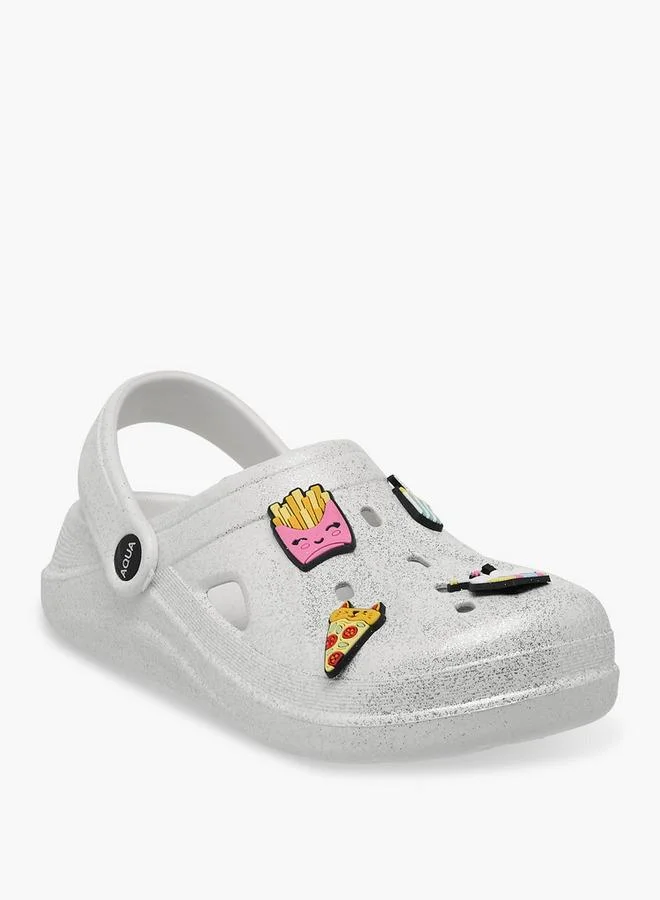 Aqua Girls Food Jibbitz Charm Detail Clogs