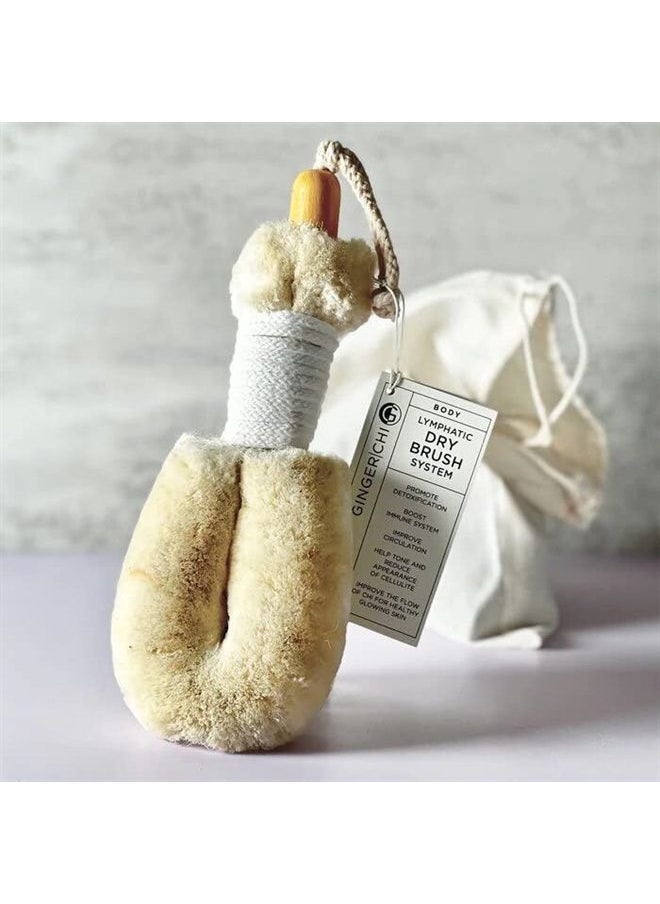 Ginger Chi - GingerChi Jute Brush - Bath & Shower Dry Skin Body Smoothing Spa-Natural Lymphatic Bristle Fibers to Improve Blood Circulation Exfoliate Skin, Healthy Therapeutics and Reduce Cellulite Cord Handle for - Image 1