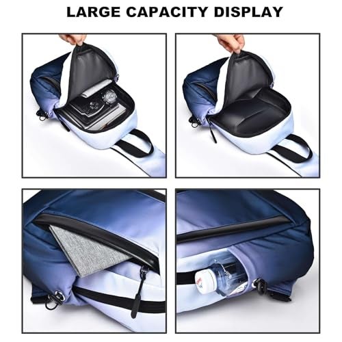 TS WITH TECHSUN Crossbody Anti-Theft Shoulder Chest Side Bags for Men, Large Capacity Leisure Travel Messenger Sling Backpack, Suitable for Strolling & Daily Commuting, Hiking, Running, Cycling - Image 4