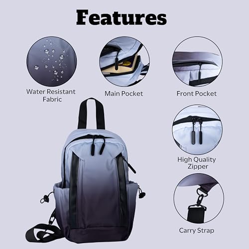 TS WITH TECHSUN Crossbody Anti-Theft Shoulder Chest Side Bags for Men, Large Capacity Leisure Travel Messenger Sling Backpack, Suitable for Strolling & Daily Commuting, Hiking, Running, Cycling - Image 5