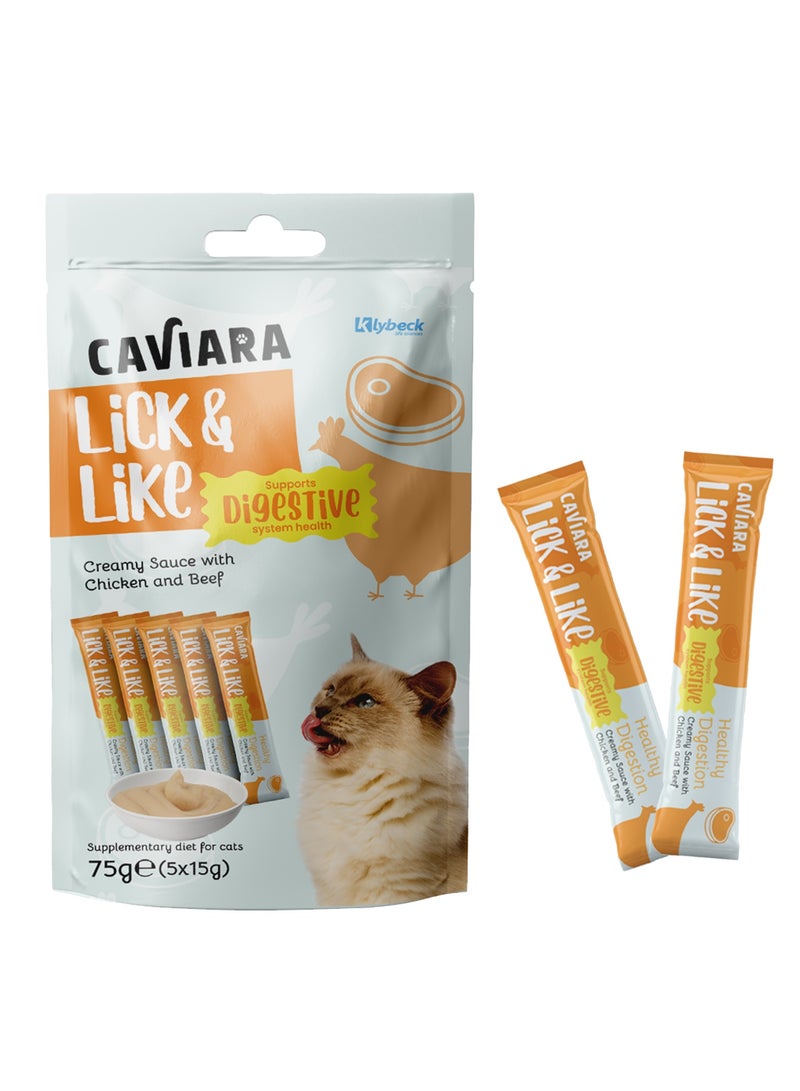 Caviara Lick&Like creamy sauce for Cats - Digestive 5x15g