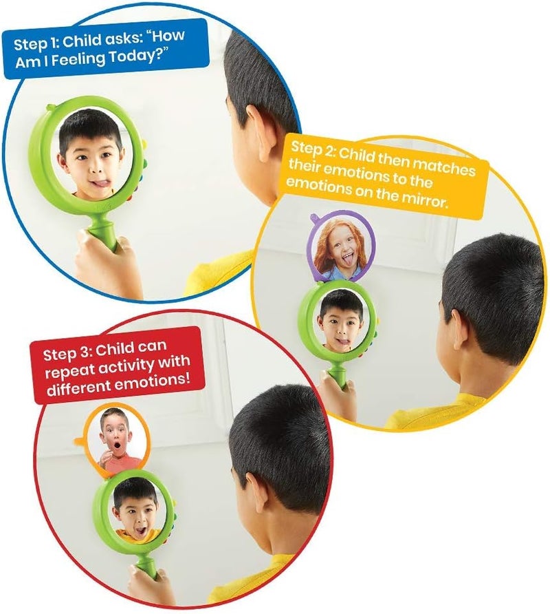 hand2mind See My Feelings Mirror, Play Therapy Toys, Mindfulness for Kids, Emotional Regulation for Kids, Social Emotional Learning Activities, Calm Down Corner Supplies, Calming Corner (Set of 4) - Image 4