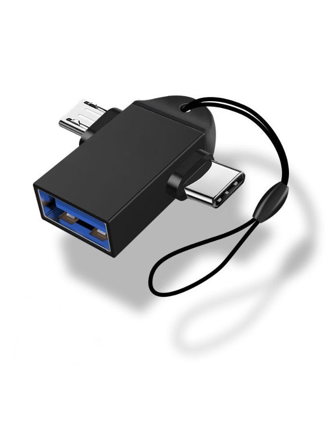 عبوتان 2PCS محول USB 3.0 OTG 2 في 1 Type-C + Micro USB لنقل البيانات بسرعة عالية، متوافق مع الهواتف والأجهزة اللوحية والكمبيوتر المحمول، يدعم الفلاش درايف ولوحة المفاتيح ووحدة التحكم بالألعاب للألعاب ونقل الملفات والمكتب - Image 1