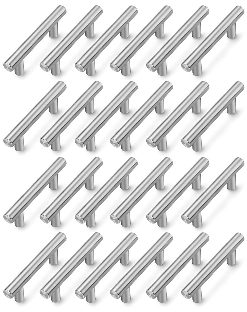 STORE 2508 Stainless Steel Cabinet Handles Pulls 4 Inches (Brushed Steel Pack of 24) - Image 1