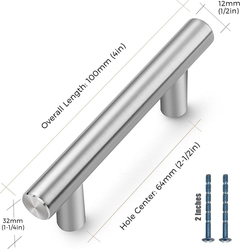 STORE 2508 Stainless Steel Cabinet Handles Pulls 4 Inches (Brushed Steel Pack of 24) - Image 3