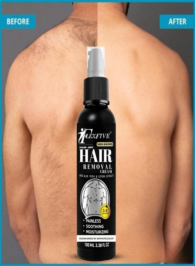 FlexFive كريم فليكس فايف لإزالة الشعر - إزالة شعر ناعمة وغير مؤلمة لجميع أنواع البشرة، غني بالألوفيرا وفيتامين هـ، نعومة تدوم طويلاً للرجال والنساء، عبوة من قطعتين - Image 5