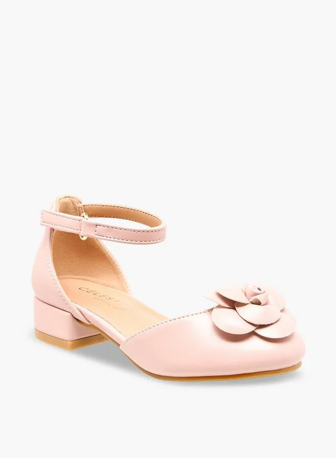 سيليست Girls Block Heel Ankle Strap Shoes