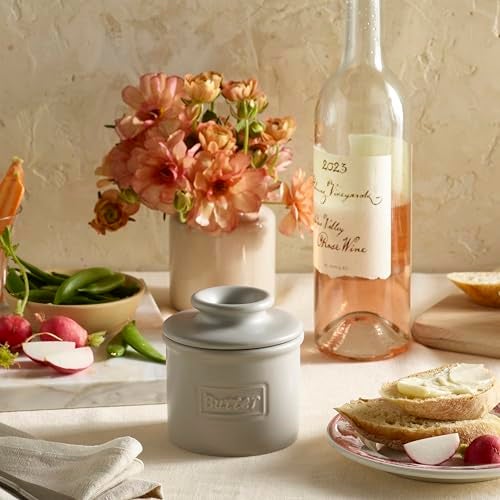 Butter Bell - The Original Butter Bell crock by L Tremain, a Countertop French Ceramic Butter Dish Keeper for Spreadable Butter, Café Matte Collection, Stone - Image 2