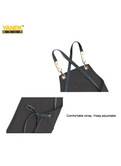 يانيك مريلة الشيف YANEK من القماش القطني ذات الظهر المتقاطع قابلة للتعديل مع 3 جيوب مقاومة لقطرات الماء | للشيف، والرسم الفني، والخباز، والباريستا، والنادل، والمطاعم، ومآزر الشواء للجنسين  - Image 4