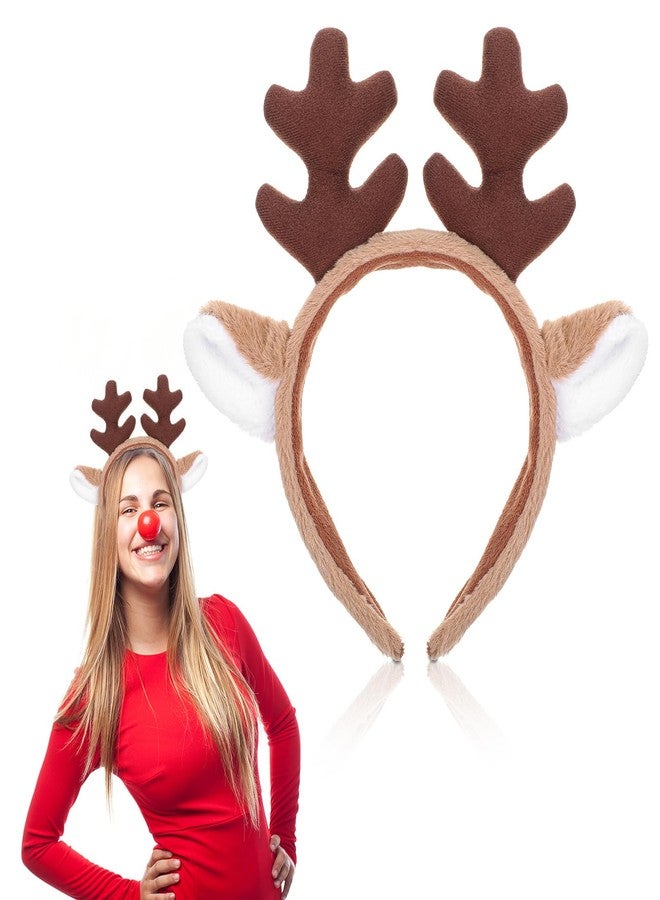 WLLHYF Deer Antlers Headband, Christmas Reindeer Antlers Headbands Cute Animal Ears Head Bands Deer Antler Hairband for Women Adults Christmas Halloween Party Cosplay Costume - Image 1