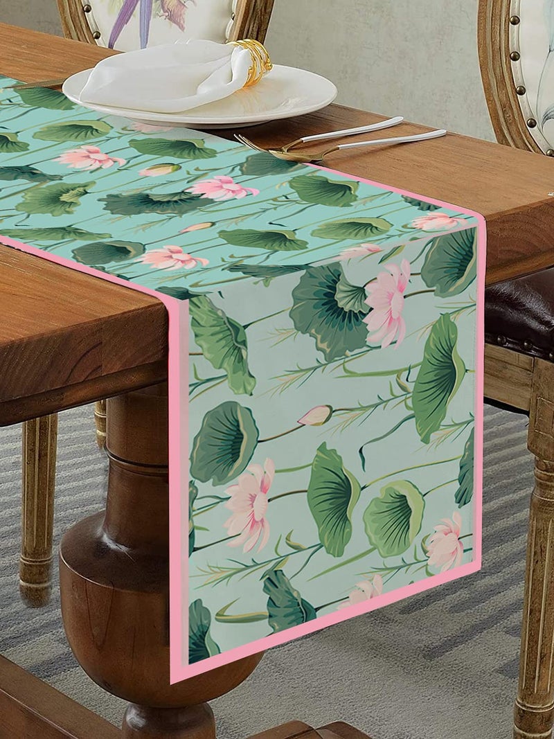 homewards Homewards Lotus Pond Table Runner Oil Water Repellant Size 325x180 cm 
