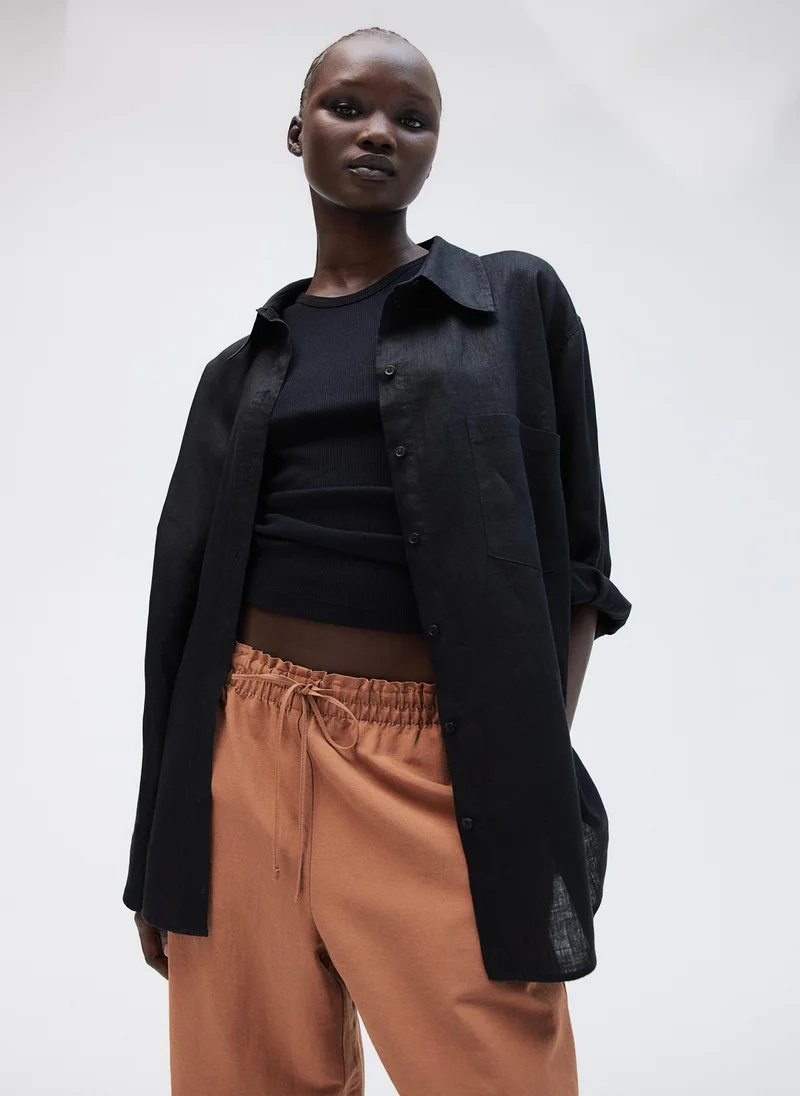 H&M Linen-Blend Trousers