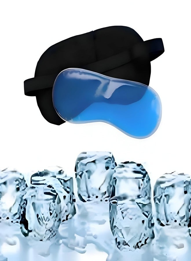 eyurva Cooling Gel Relaxing Eye Sleep Mask For Dark Circles, Dry Eyes, Cooling Eyes, Pain Relief, Redness, Eye Patches, Sleeping Cool Pad Suitable For All Family Members Sleeping Mask, Black Gel - Image 1