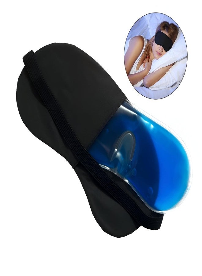 eyurva Cooling Gel Relaxing Eye Sleep Mask For Dark Circles, Dry Eyes, Cooling Eyes, Pain Relief, Redness, Eye Patches, Sleeping Cool Pad Suitable For All Family Members Sleeping Mask, Black Gel - Image 2