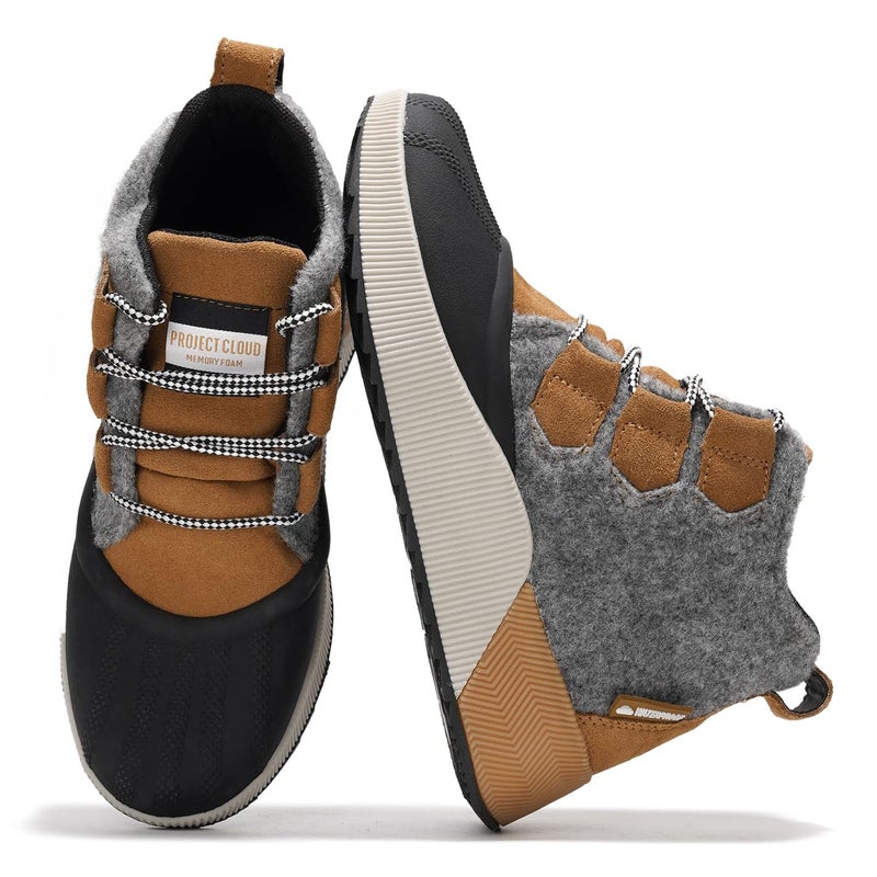 Project Cloud Waterproof Snow Boots for Women - Memory Foam Insole Non-Slip Womens Snow Boots & Winter Shoes with Shoe Lace - Lightweight Indoor Outdoor Shoes (Rhianon, GREY, 8.5) - Image 1