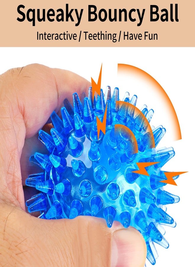 Mkobon 6 Pack Squeaky Spiky Dog Balls, Puppy Chew Toys for Teething, Food-Grade TPR Rubber Durable, Interactive Fetch Floating Dog Pool Ball Toy for Chewers for Small Medium (Small) - Image 4