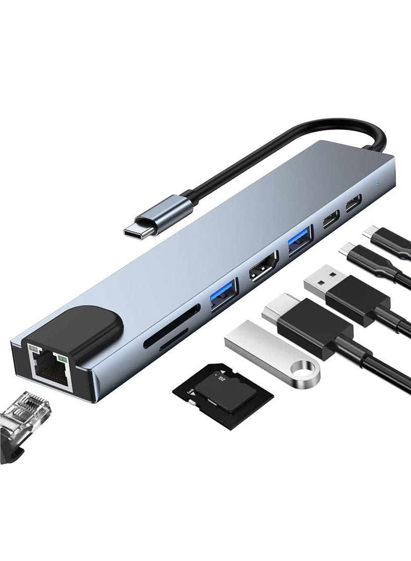 ELTRAZONE 8-in-1 USB C Docking Station - Multiport Adapter with 4K HDMI, Power Delivery & More - Image 1