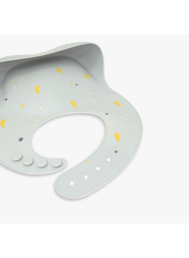 ORIBEL Bib| Adjustable Baby Bib|Made with 100% Food Grade Silicone| Deep Spill Pocket| Waterproof & Soft| Dishwasher Safe (Grey) - Image 1