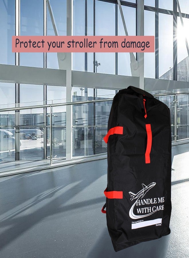 Hewjog Large Stroller Travel Bag for Airplane, for Single Standard & Double Strollers, Water-Resistant Padded Stroller Cover Stroller Check Bag for Air Travel, Black - Image 5