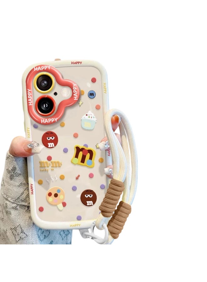 Sehan Apple 16 Phone Case Iphone 16 Protective Cover With Lanyard Full Cover Lens Anti-fall Soft Shell High-end Creative Men And Women Models Protective Shell Painted Cartoon Lens Full Cover - Image 1