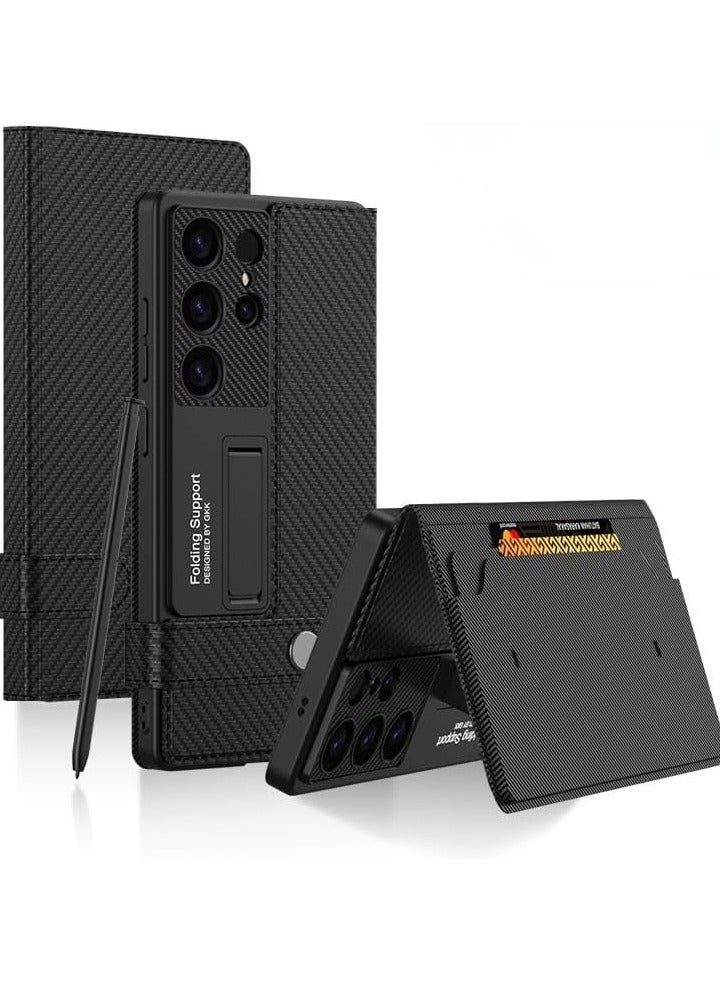 general Leather Case Compatible with Samsung Galaxy S25 S25 Plus S25 Ultra Case, Built In Magnetic and Flip Cover Leather Case, Support Wireless Charging Cover with Galaxy S25 S25 Plus S25 Ultra