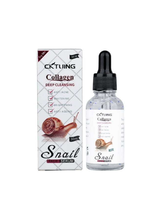 CKTUING Collagen & Snail Deep Cleansing Serum – Hydrating, Anti Acne, Pore Refining & Anti-Aging Formula – 30ml - Image 1