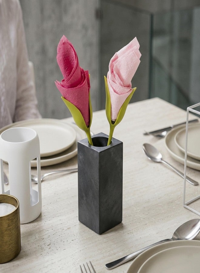 MOYEE 10/20/30-Pack MOYEE Flower Napkin Holders, Rose Napkin Holders Flower Napkin Rings Dishwasher Safe ABS Stem Design Table Decorations for Wedding Banquet Dinners 7.8 Inches Green (30PCs) - Image 2