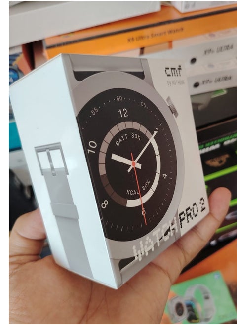 cmf pro 2 smart watch Grey color 305mAh battery Bluetooth 5.3, GPS Bluetooth calling