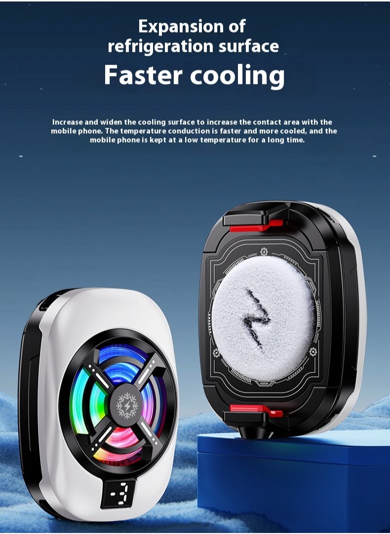 Hugifts Phone Cooler – Back Clip 3-Speed Adjustable Mobile Cooling Fan with RGB Lights, Digital Display – Universal for iPhone/Android, Gaming, TikTok, Streaming, Outdoor & Indoor Use  - Image 4