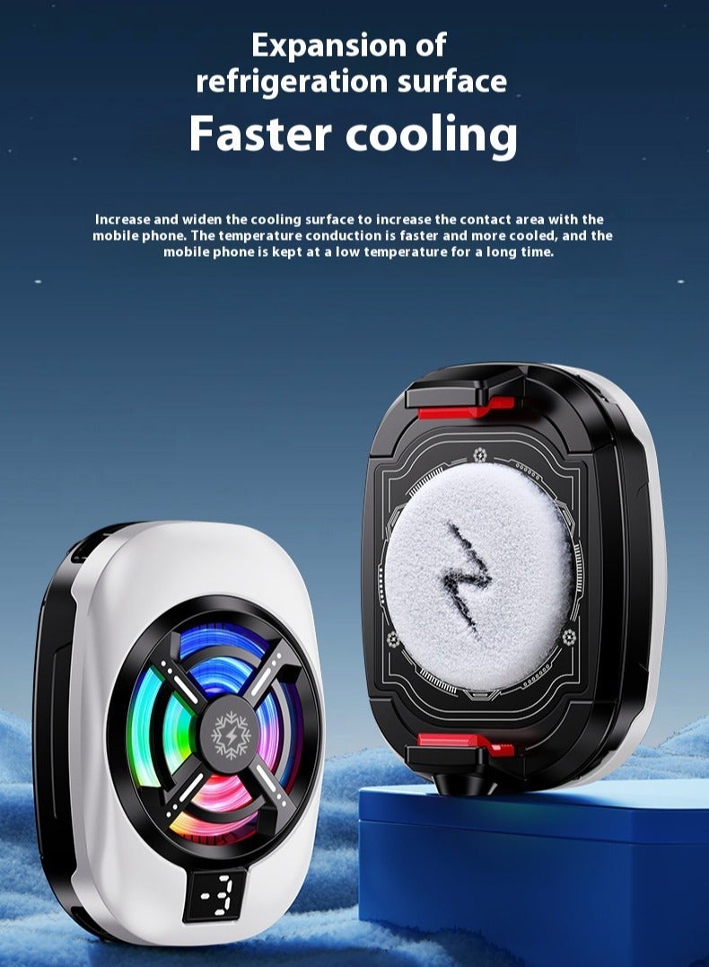 Hugifts Back Clip Phone Cooler – 3-Speed Adjustable Cooling Fan with RGB Lighting & Digital Display, Universal for iPhone/Android, Ideal for Gaming, Streaming, TikTok Videos, Outdoor & Indoor Use - Image 3
