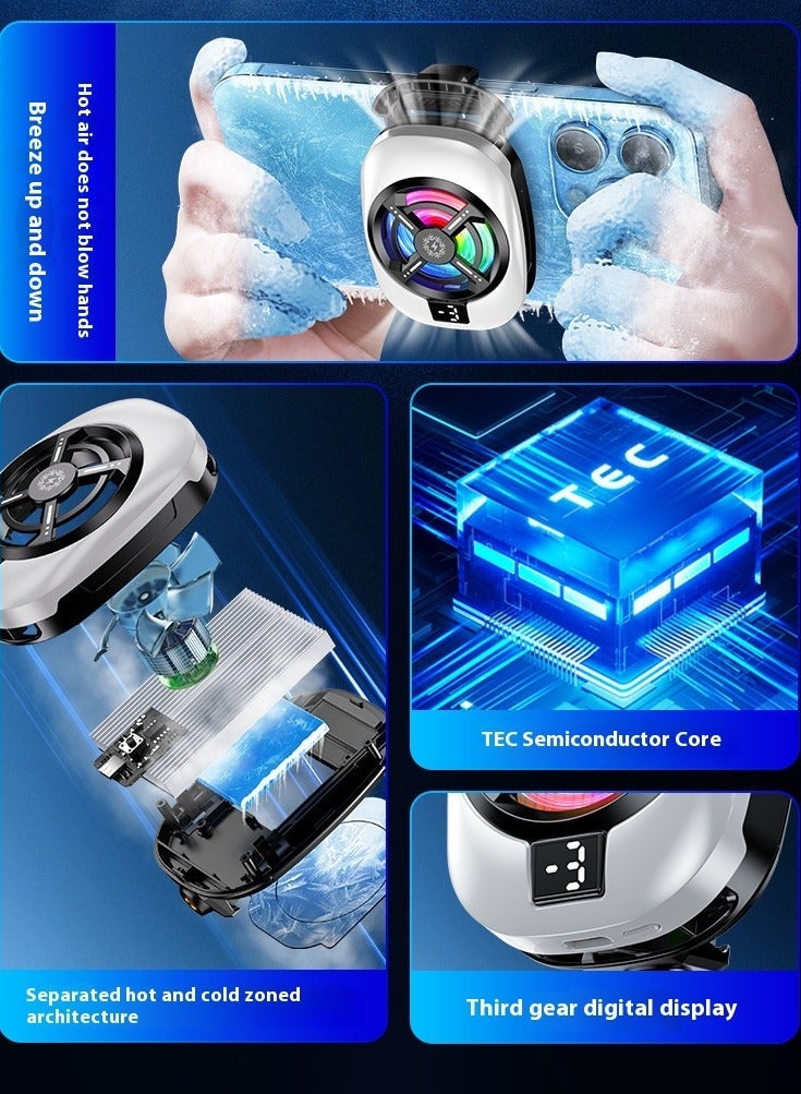Hugifts Back Clip Phone Cooler – 3-Speed Adjustable Cooling Fan with RGB Lighting & Digital Display, Universal for iPhone/Android, Ideal for Gaming, Streaming, TikTok Videos, Outdoor & Indoor Use - Image 4