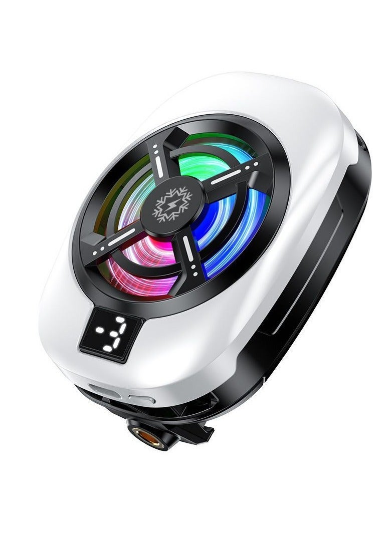 Hugifts Back Clip Phone Cooler – 3-Speed Adjustable Cooling Fan with RGB Lighting & Digital Display, Universal for iPhone/Android, Ideal for Gaming, Streaming, TikTok Videos, Outdoor & Indoor Use - Image 1