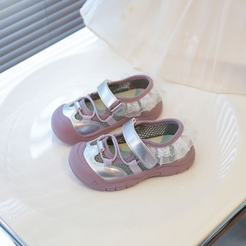 Children''s Cut Out Lace Sneakers, Girls'' Shoes, Shoeskids, Girls'' Shoes, Baby Girl''s Casual Mesh Shoes - Image 1