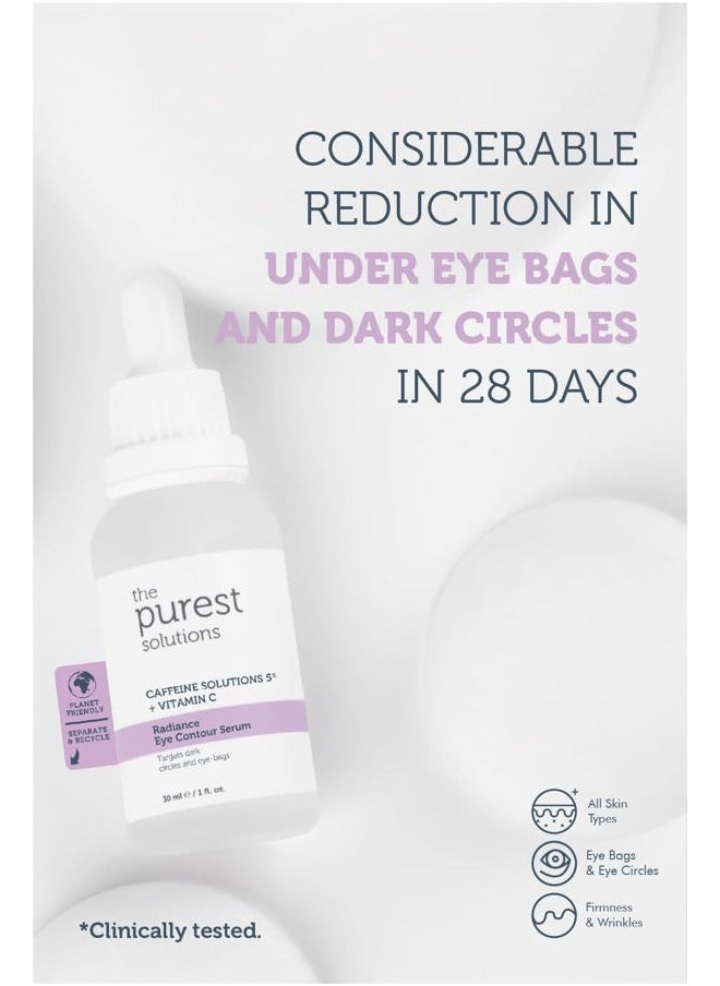 the purest solutions Radiance Eye Contour Serum (Caffeine Solutions 5% + Vitamin C) - Bright & Rested Appearance - Skin Tone Difference Reduction - Under-Eye Bag Care - Vegan | Cruelty Free (1 fl. oz)  - Image 3