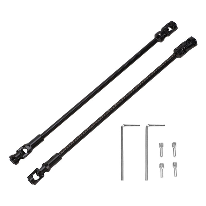 2PCS RC Crawler Driveshafts Stainless Steel Cutting Length Universal RC Joint Drive Shafts for 1/10 LCG Black - Image 1