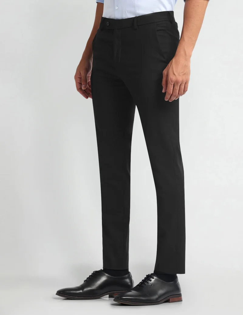 Arrow Black Smart Flex Super Slim Trousers for Men | Best Price UAE