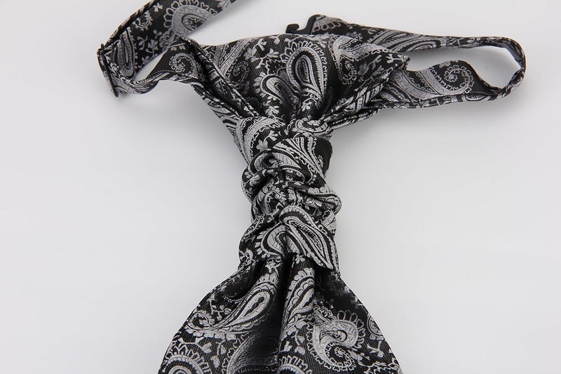 Hello Tie Pre-tied Microfiber Ascot Ruche Paisley Cravats Tie for Men - Image 2