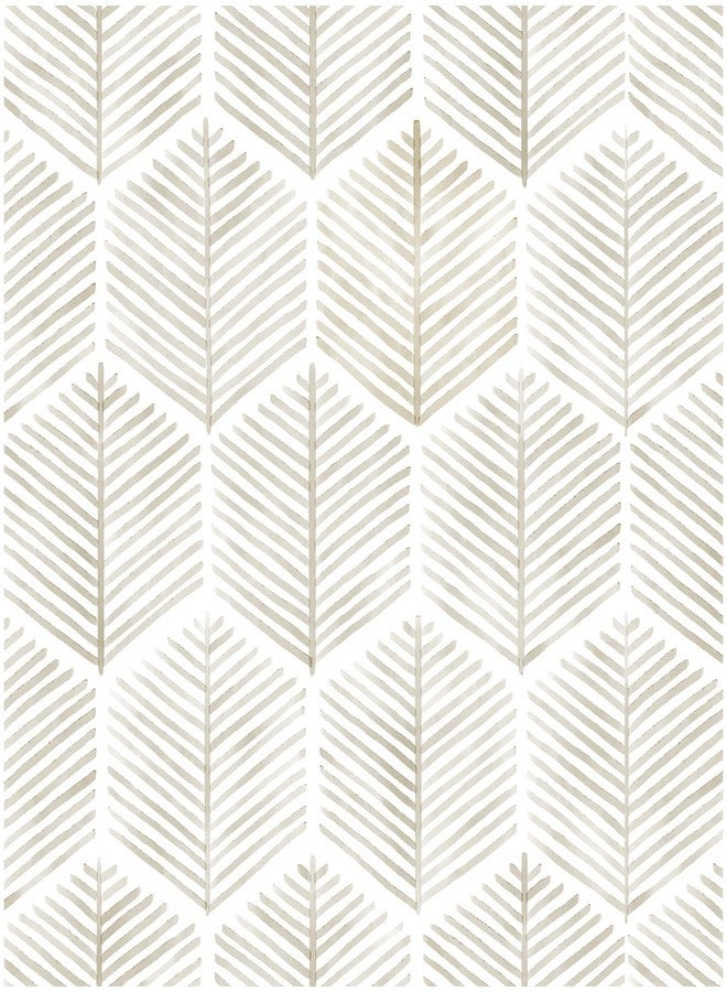 OSECAGE Modern Peel and Stick Wallpaper 17.3''×78.8'' Self Adhesive Wallpaper Boho Contact Paper Beige and White Geometric Wall Paper Removable Decorative Wallpapers for Bedroom Bathroom Cabinets Decor Vinyl - Image 1