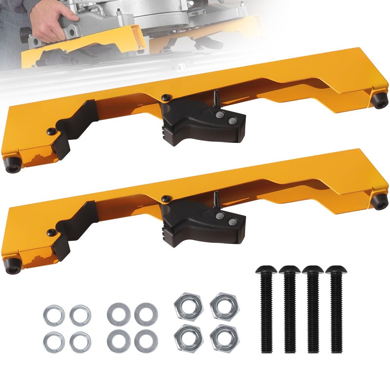 Qopaw 2 Pack Miter Saw Mounting Brackets, Large Heavy Duty Miter Saw Compatible with DWX723, DWX724, DWX725, DWX725B and DW723 Stands Yellow - Image 1