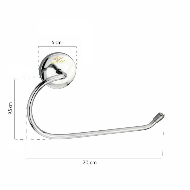 Growfynd Stainless Steel 304 Grade Chrome Finished Round Napkin Ring/Towel Ring/Napkin Holder/Towel Hanger/Towel Holder for Bathroom/Kitchen/Wash Basin (Pack of 4, C Shape) - Image 3