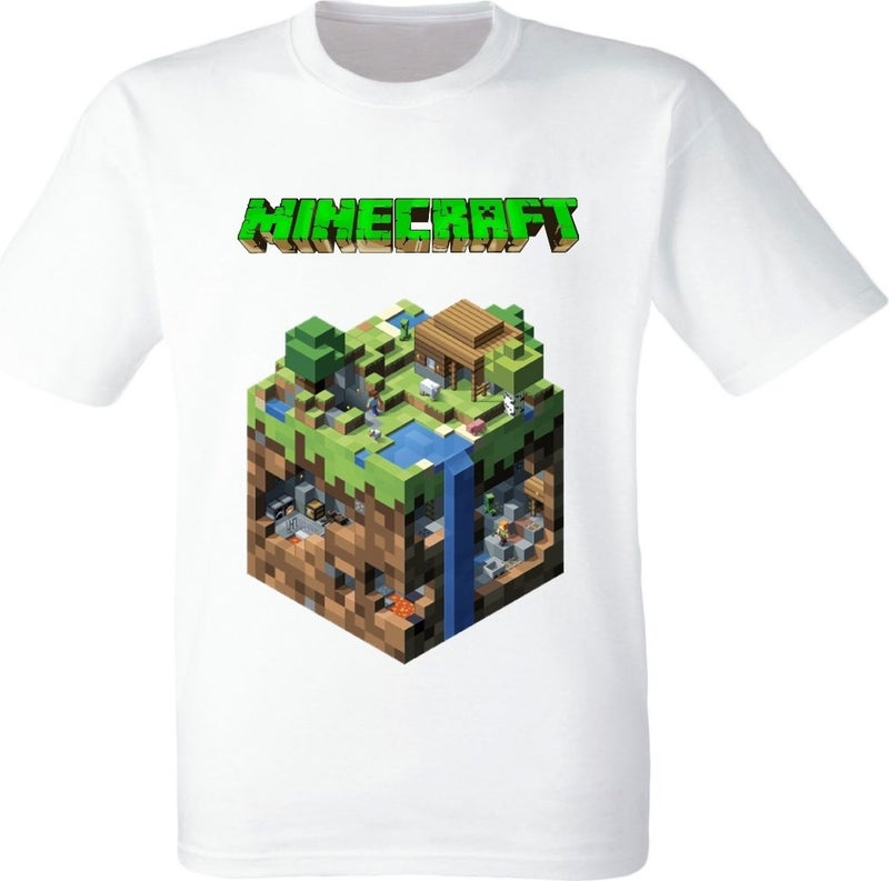 MINECRAFT Mixed Printed White T-Shirt  - Image 1