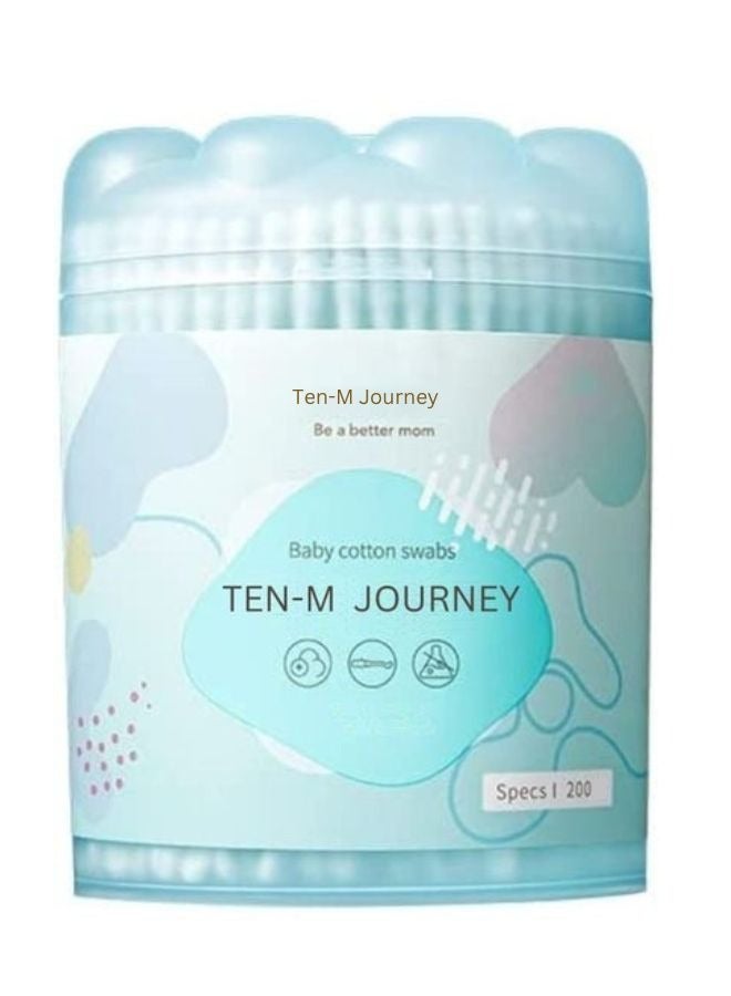 Be a better mom Baby Cotton Swabs Fragrance and Chlorine Free Kids Safety Swabs 100% Biodegradable Gentle Baby Swabs, Double Tipped Cotton Buds with Paper Stick - Image 1