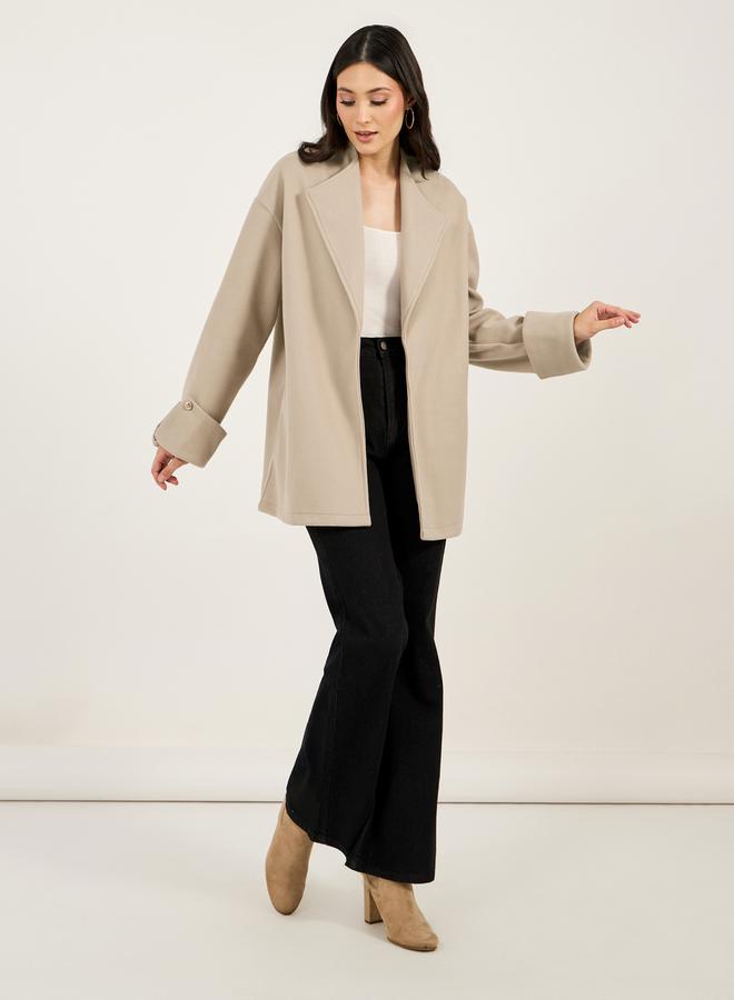 Styli Oversized Longline Wool Like Trench Jacket - Image 2