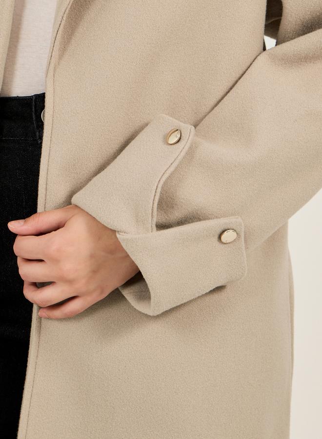 Styli Oversized Longline Wool Like Trench Jacket - Image 3