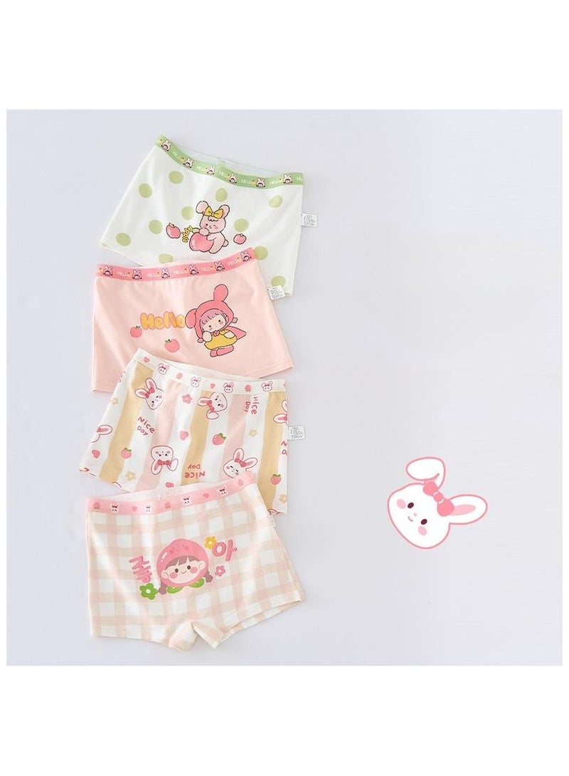 Fashionable Little Girl Cute Style Printed Four Boxer Briefs Suitable For Ages 3-10 - Image 1