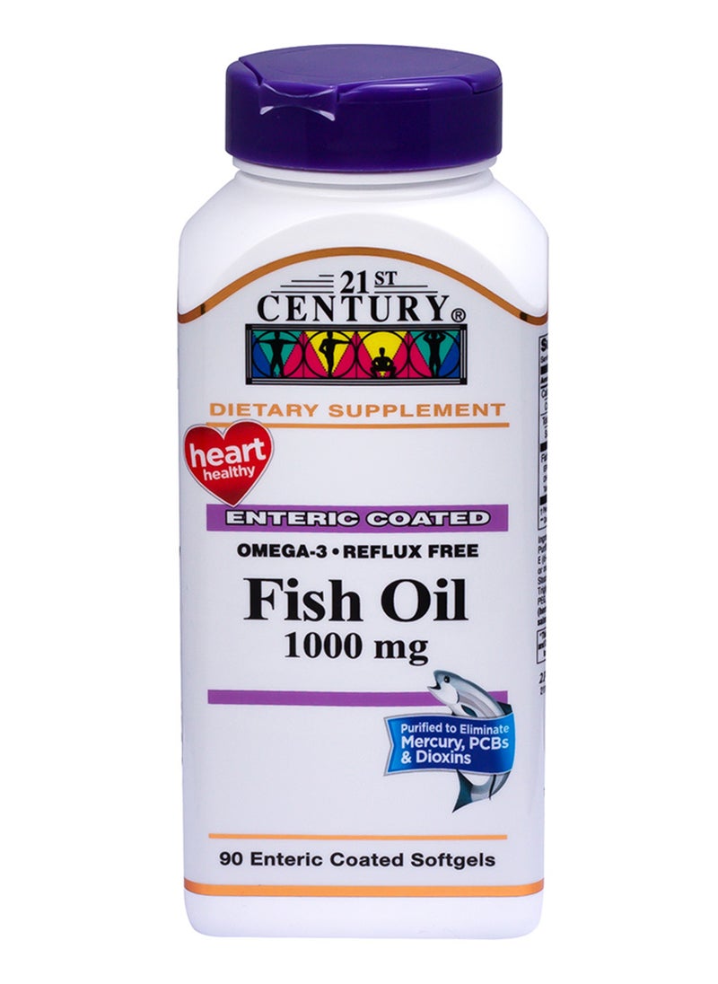 21st CENTURY - Omega 3 Reflux Free Fish Oil 1000Mg Enteric Coated Softgel For Heart Health, Pack Of 90'S - Image 1